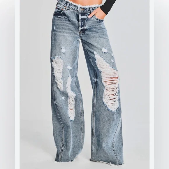 SER.O.YA NWT 34W Mountain Wide Leg Jeans women’s  Soren 29 = 34 W - Picture 5 of 10